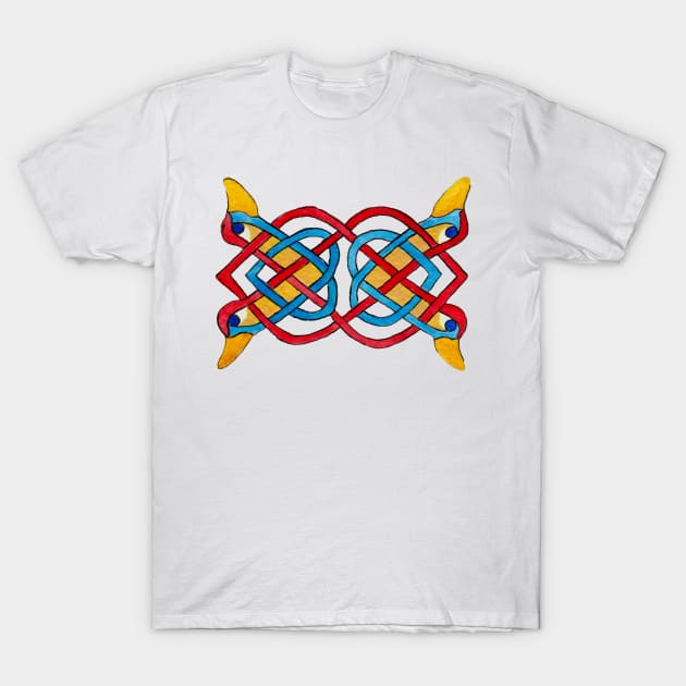 Duck Celtic Tracery V2 T-Shirt by Zamen